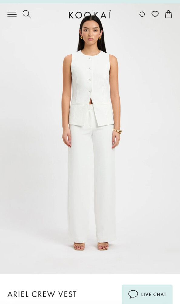 Ariel Crew Vest - Natural White