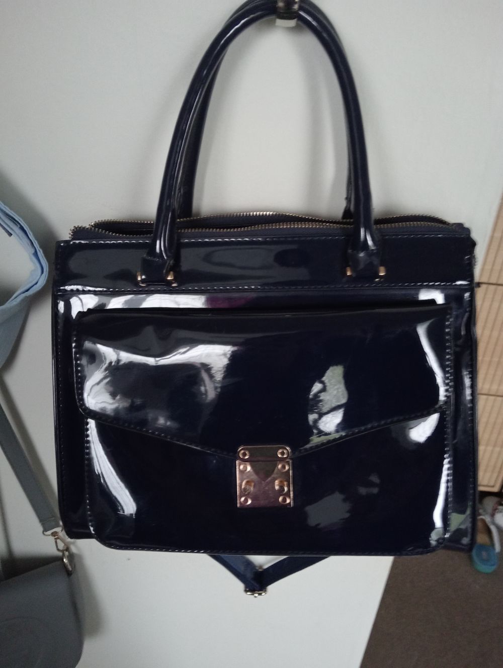 Amphora Navy structured Handbag