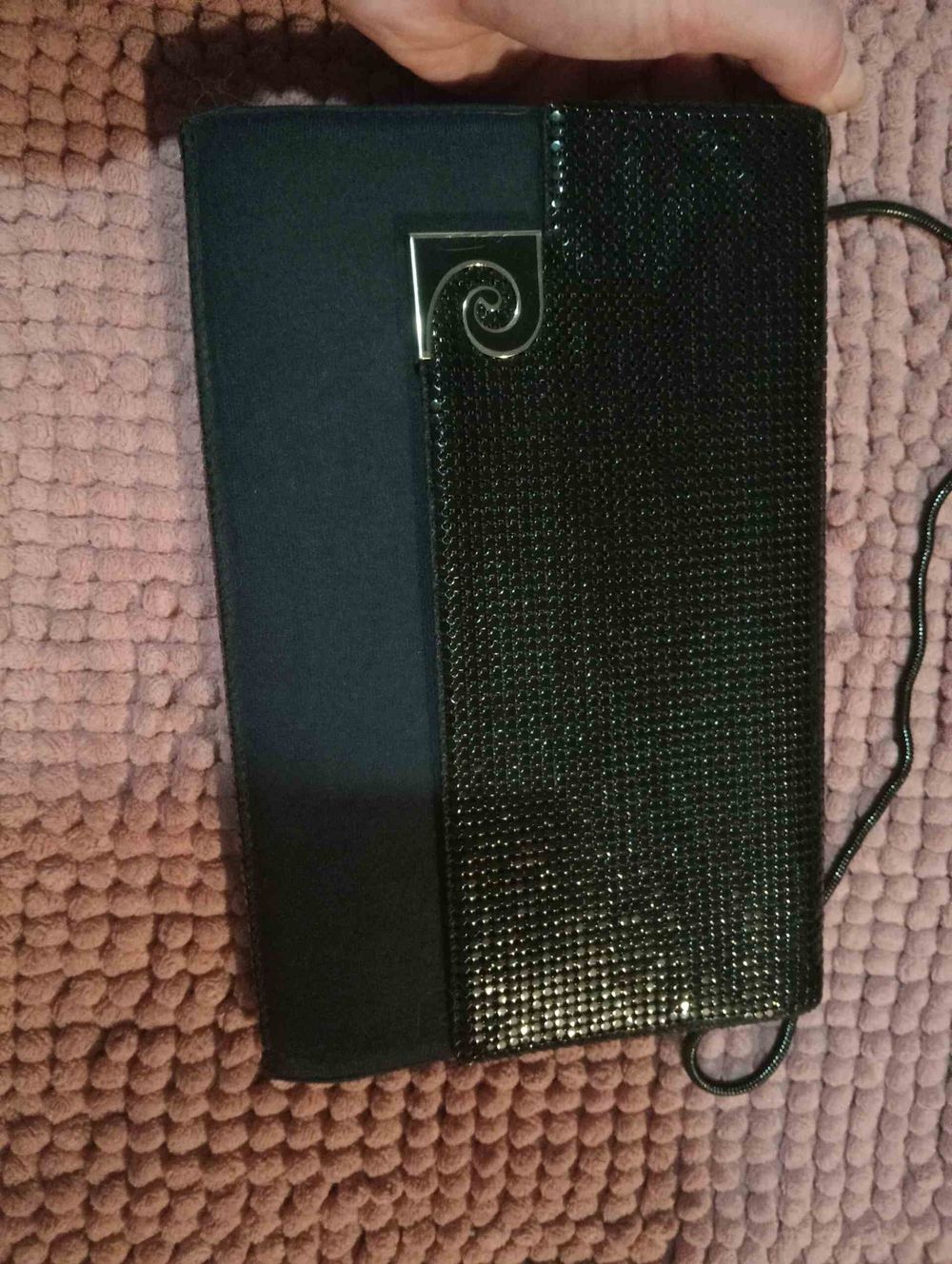 Pierre cardin vintage black mesh evening clutch