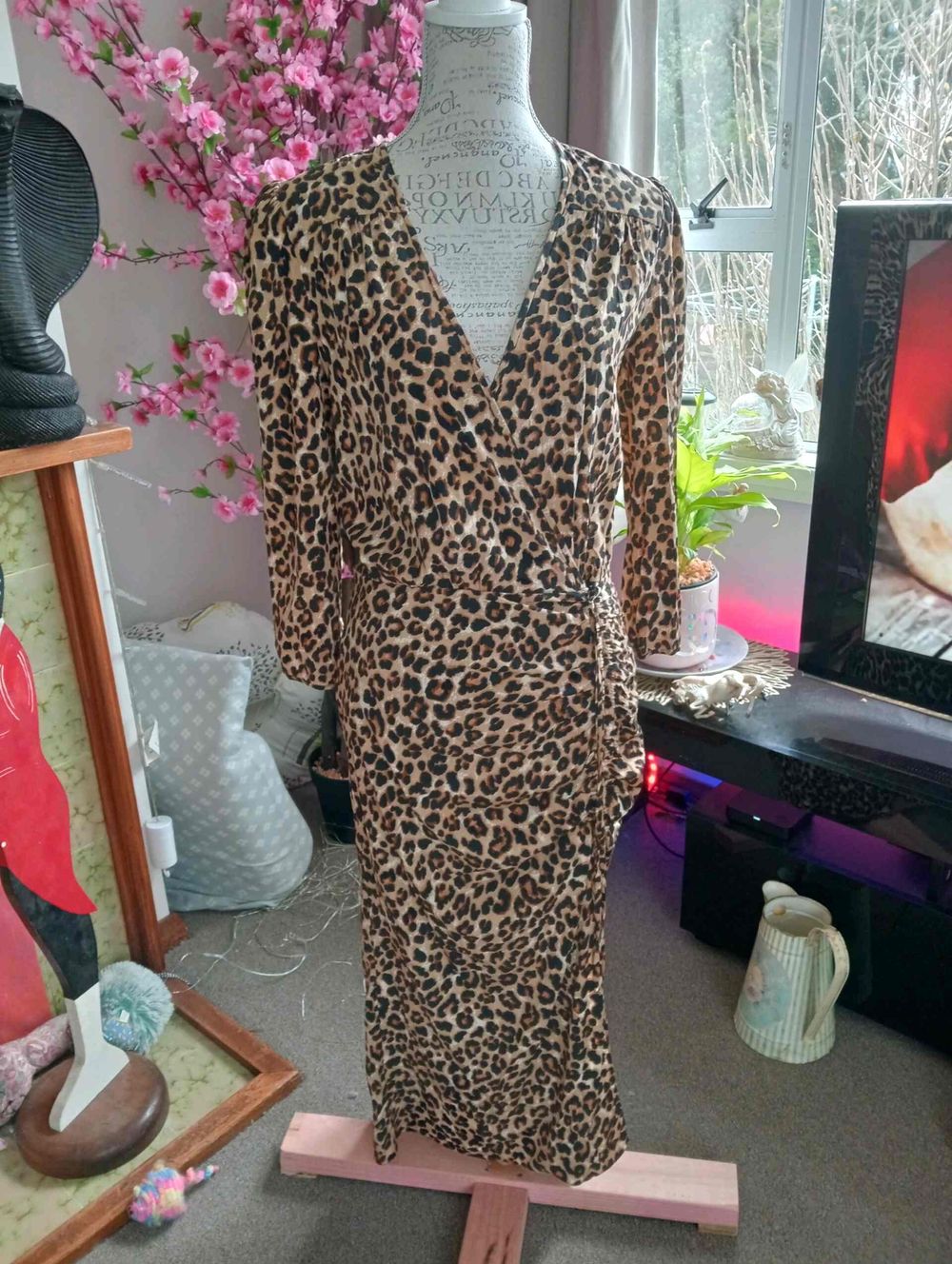 Veronica beard silk leopard print dress