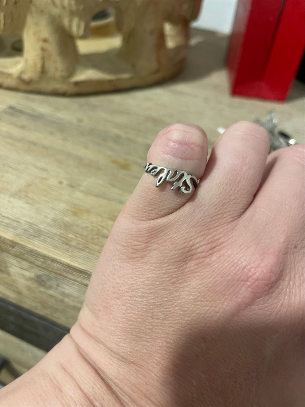 Silver Script Ring