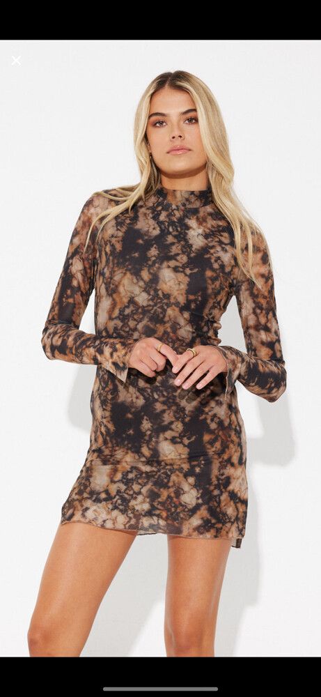 jordi mini dress stone print Bronze Snake Shop