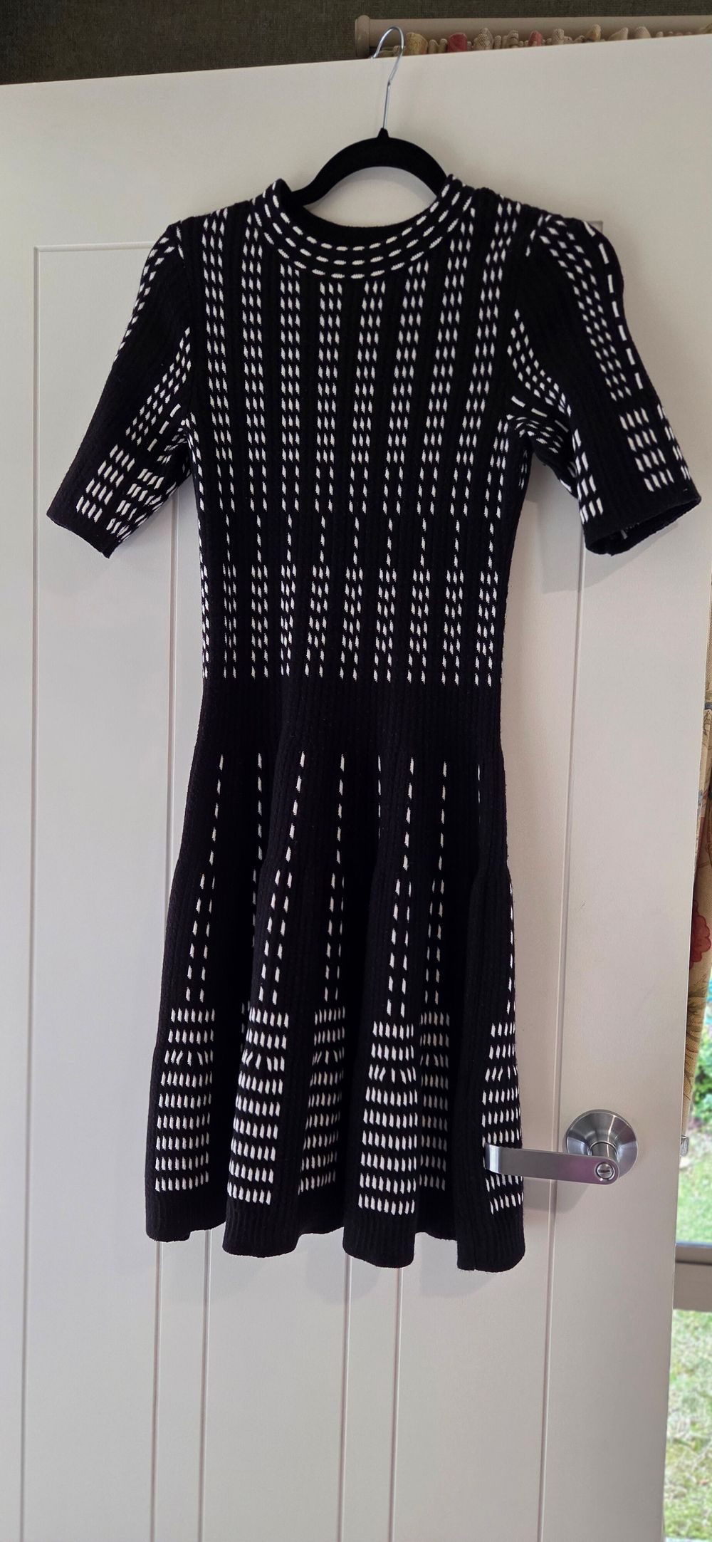 H&M Black and White wool knit Dress