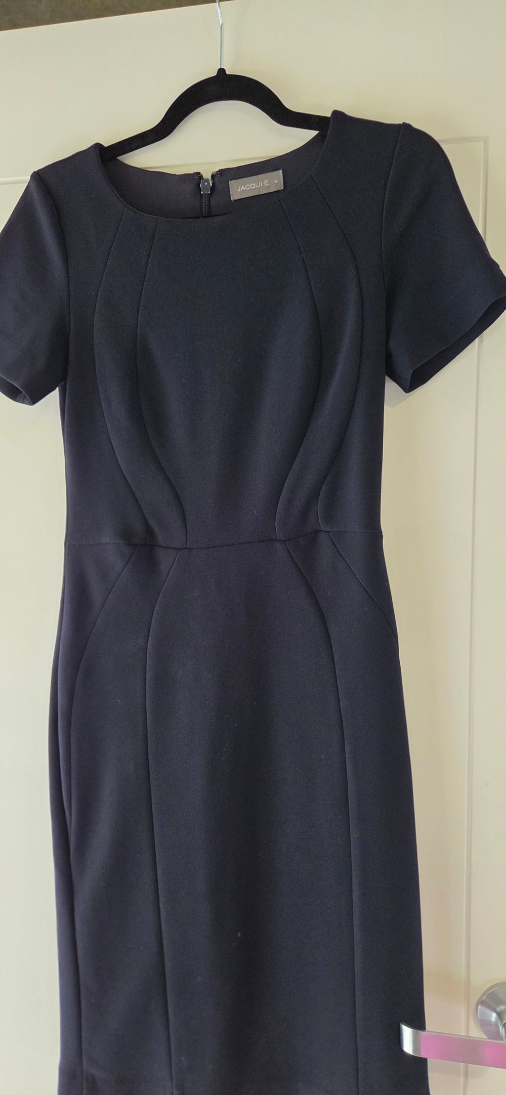 Jacqui E Navy Short Sleeve Dress