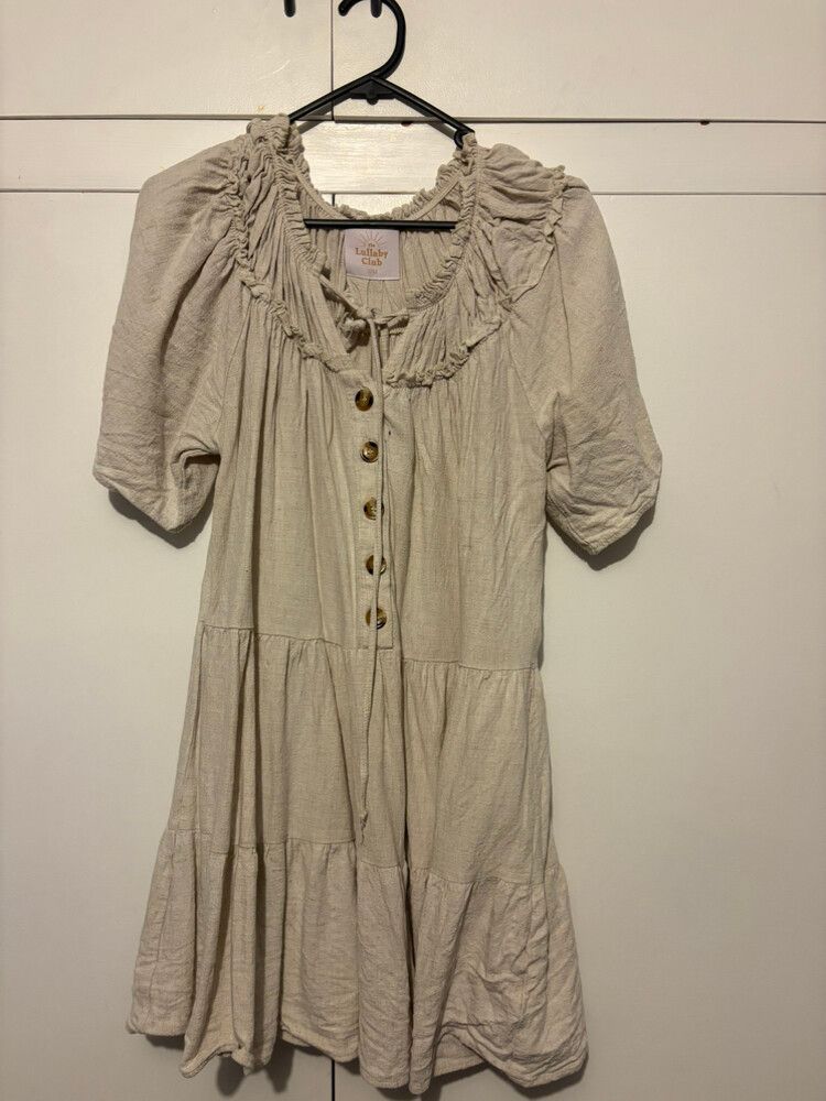 white dress with beige heels TAYLOR DRESS - TULLE Luxury Textured Mini Dress main image 1