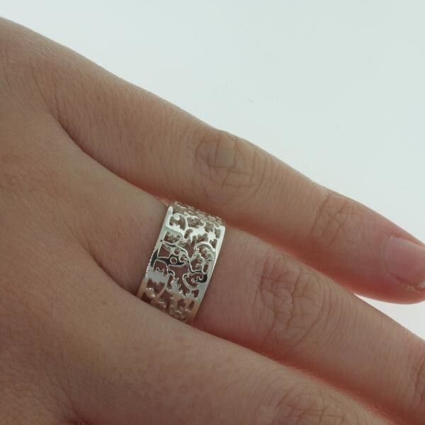 Karen Walker Silver Filigree Wide Band Ring
