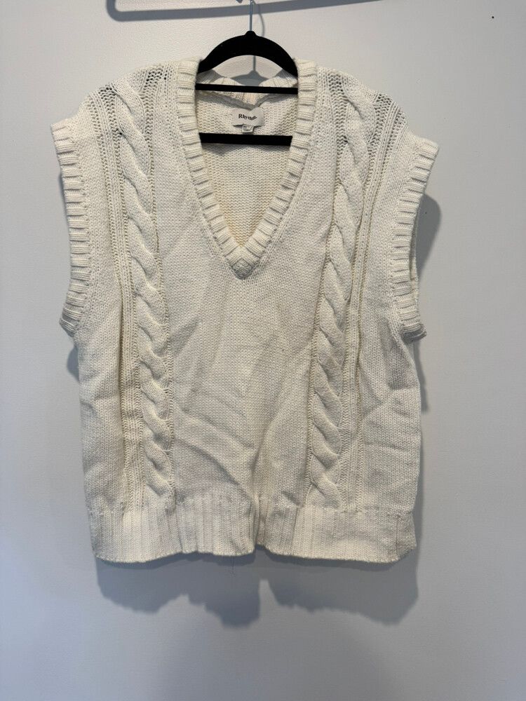 Rhythm White Knit Vest