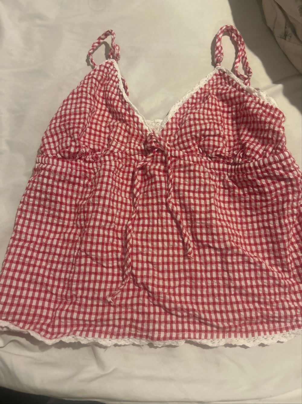 Red Gingham Camisole Top
