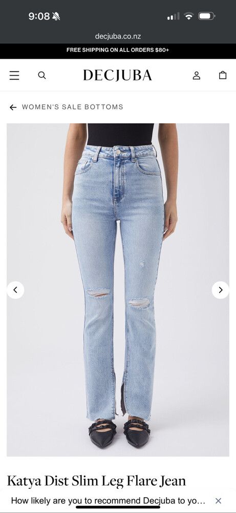 Decjuba Katya Dist Slim Leg Flare Jean