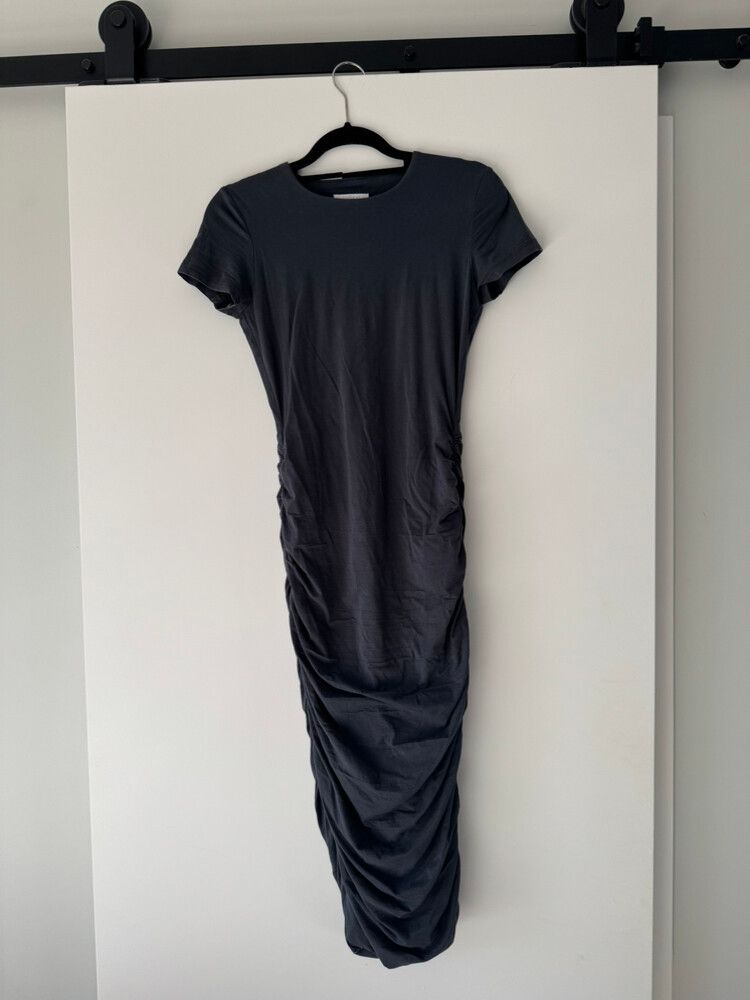 Kookai Grey Ruched Midi Dress