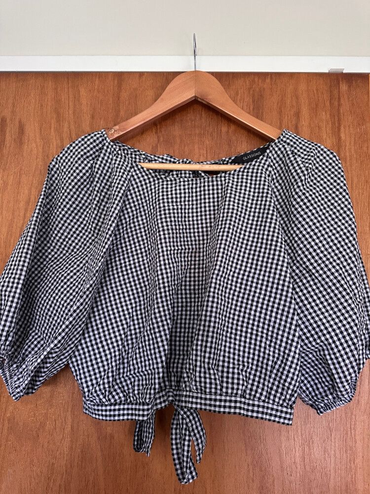 Glassons Black Gingham Top
