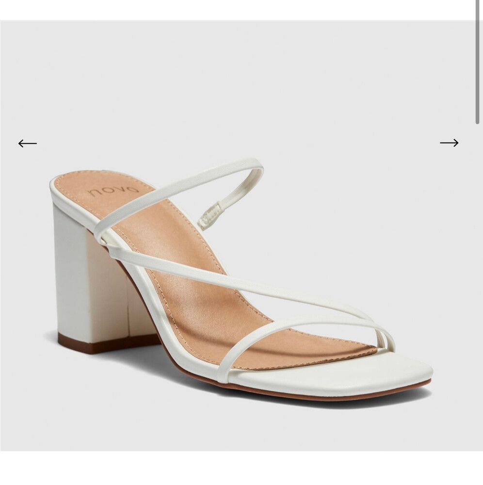 Novo Nata White Block Heels