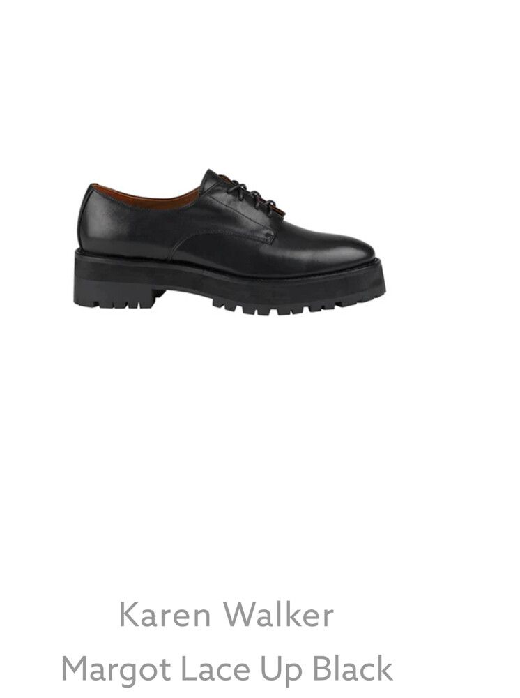 Karen Walker Margot Lace Up Black Shoes