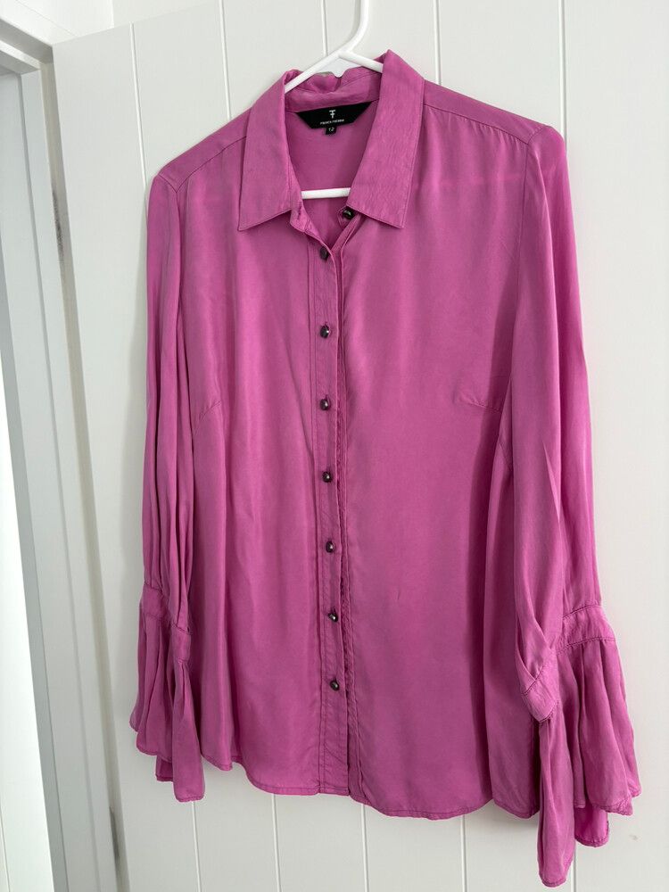 French Freddie Pink Ruffle Sleeve Shirt