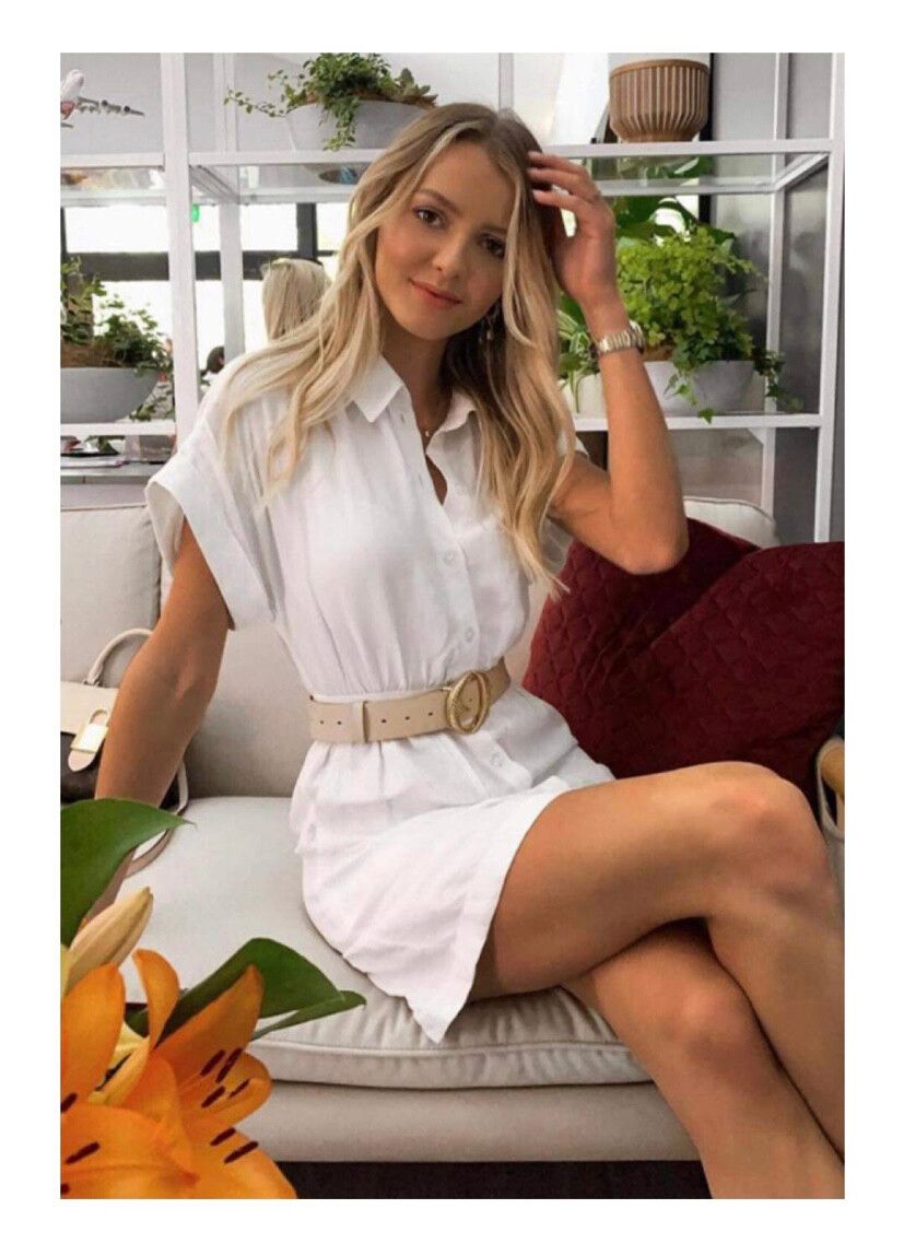 Kookai - Kookai Button Mini Dress With White Belt on Designer Wardrobe