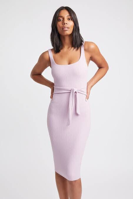Kookai Ribbed Purple Midi Dress