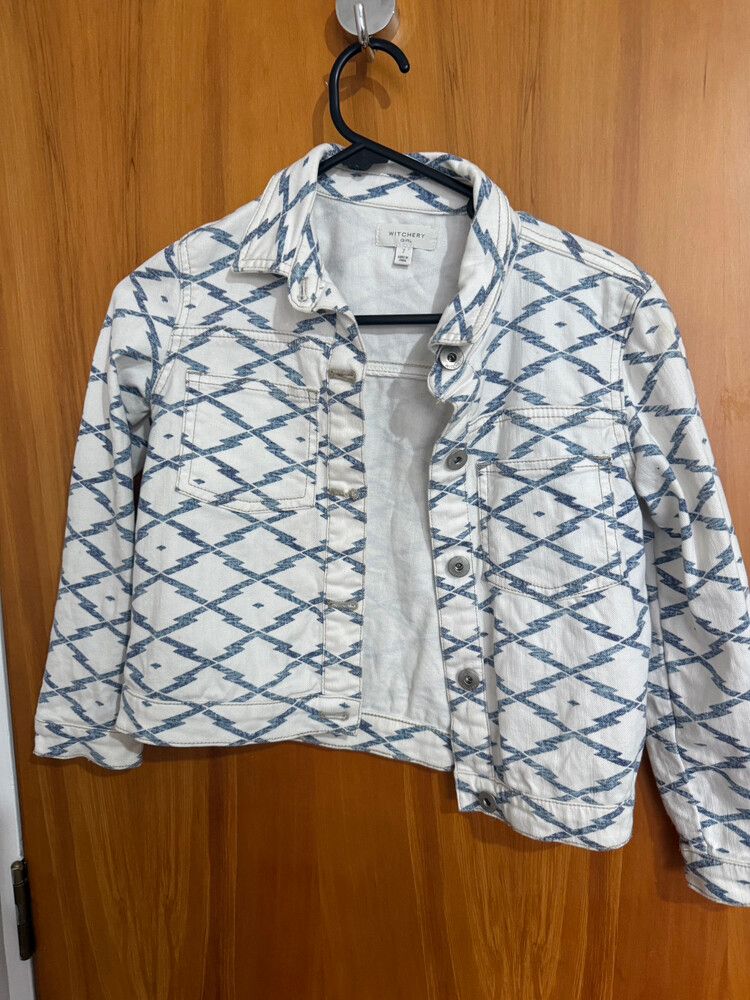 girls white denim jacket