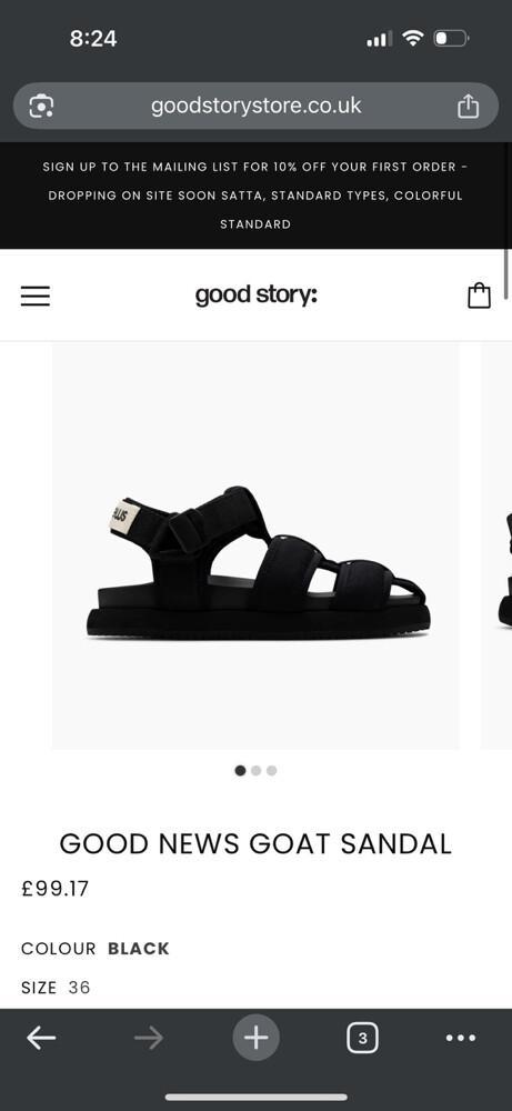 Good News - Good News Black Goat Sandal on Designer Wardrobe display picture 2