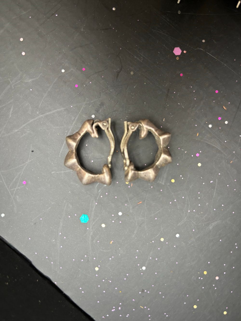 Silver Textured Hoop Earrings