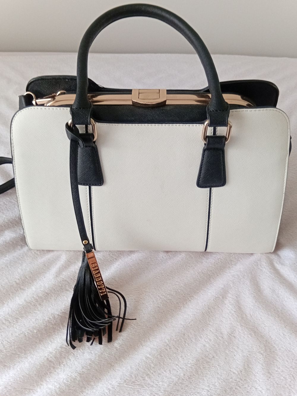 Giannotti White Black Handbag