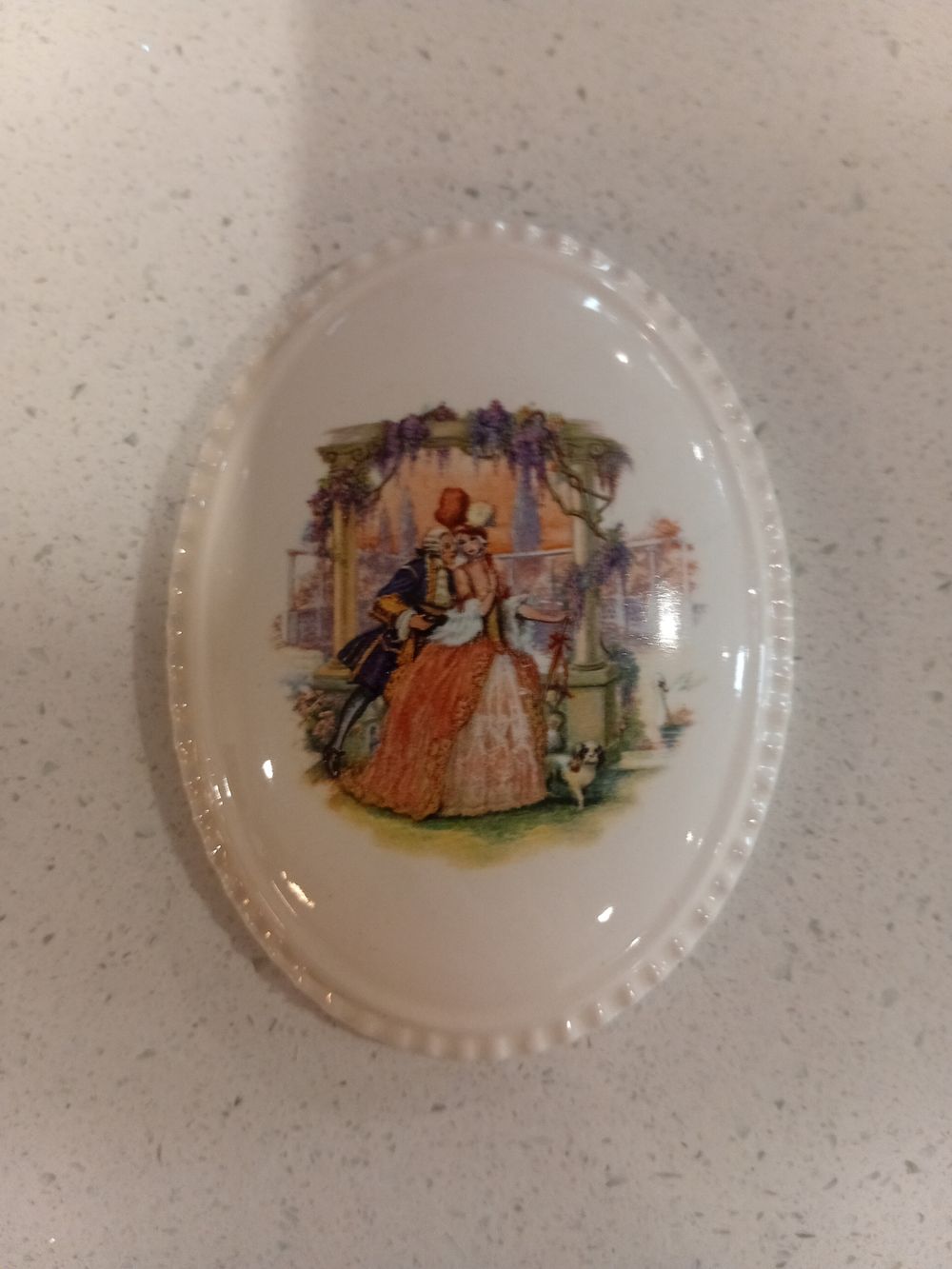 2x Vintage China oval Pictures