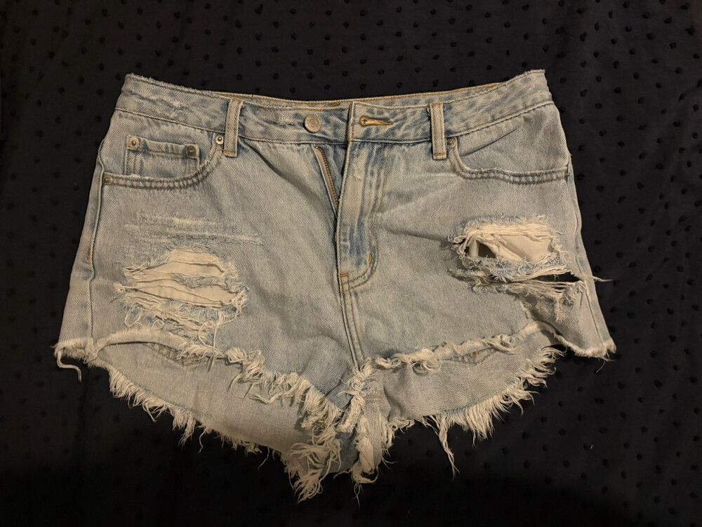Ripped Denim Shorts