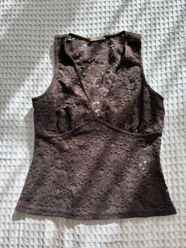 Ode Brown Lace Top