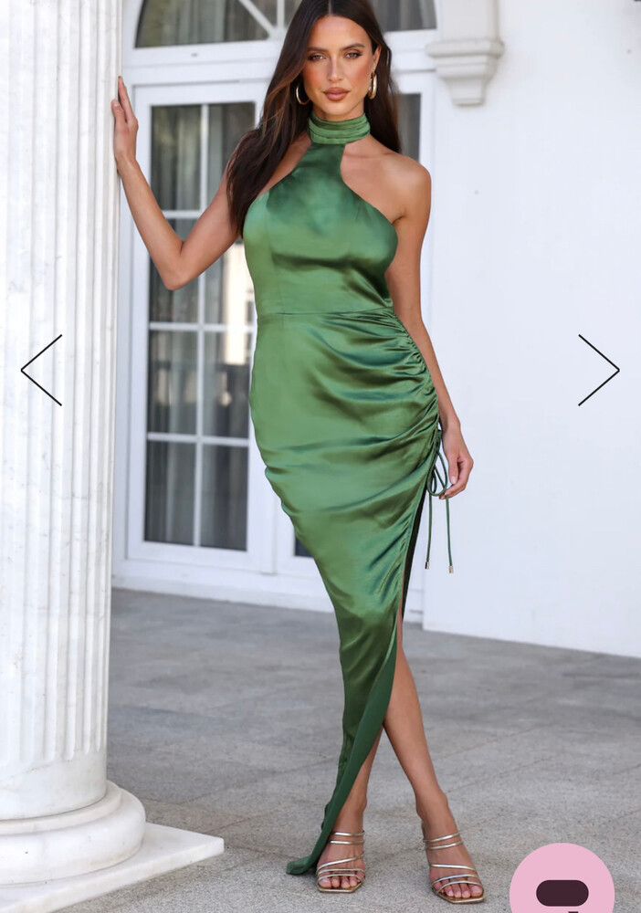 chinese dress ladies Wandering Through Paradise One Shoulder Maxi Dress Green  Gabi Swimwear
