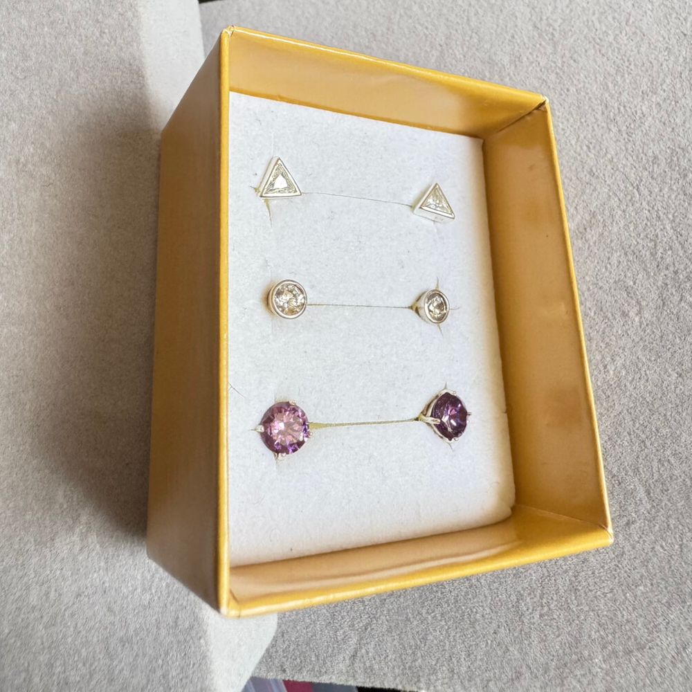 Pascoes sterling silver stud earrings set