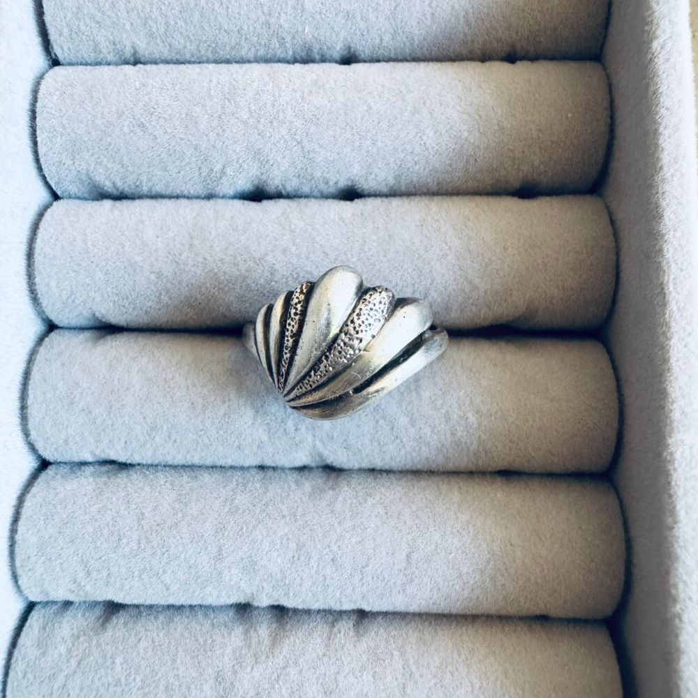 Sterling silver wave ring