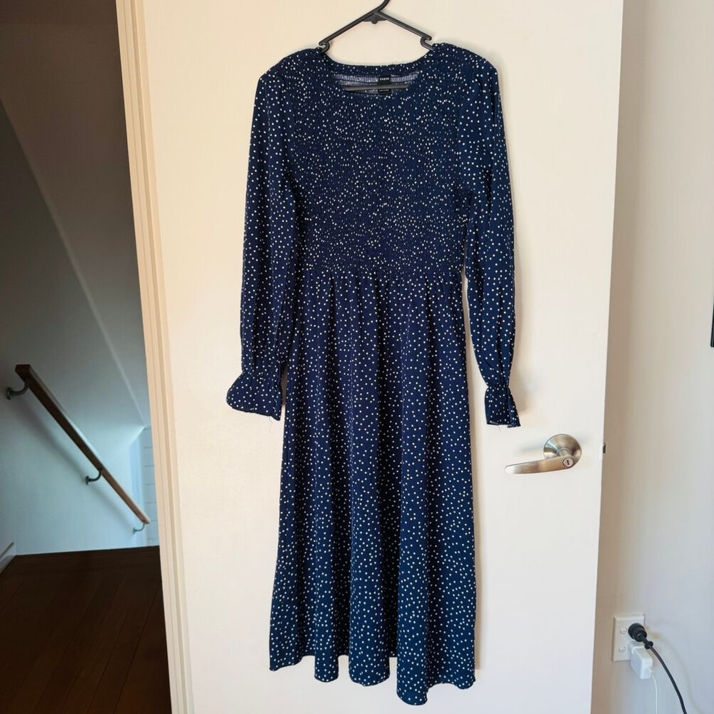 navy blue batwing dress The Notes From The Blue Room Twist Front Batwing Dress