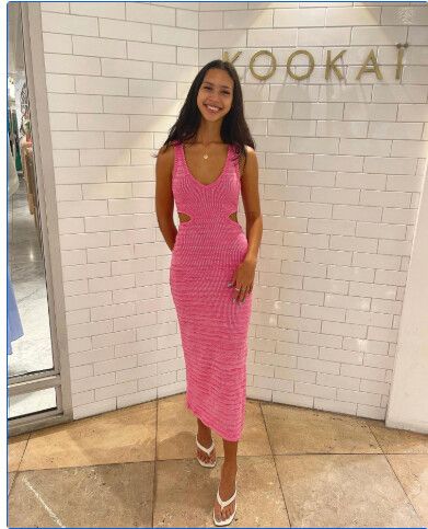 Kookai Pink Marle Renee Midi Dress