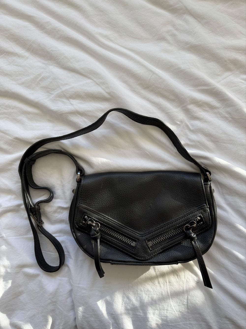 Status Anxiety Black Leather Crossbody Bag