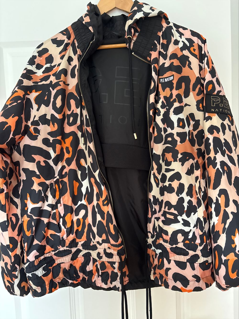 PE Nation Leopard Print Reversible Jacket