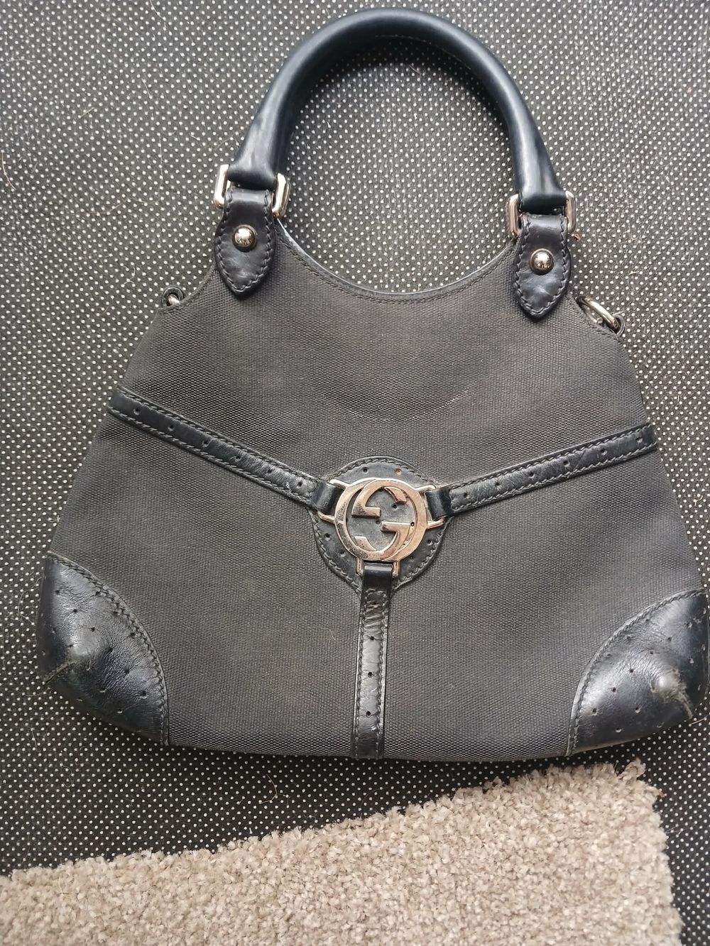 Gucci Black Canvas Handbag