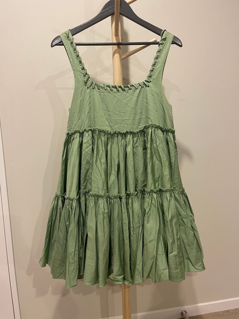 aje hushed mini dress Hushed Braid-Detailed Cotton Mini Dress By Aje
