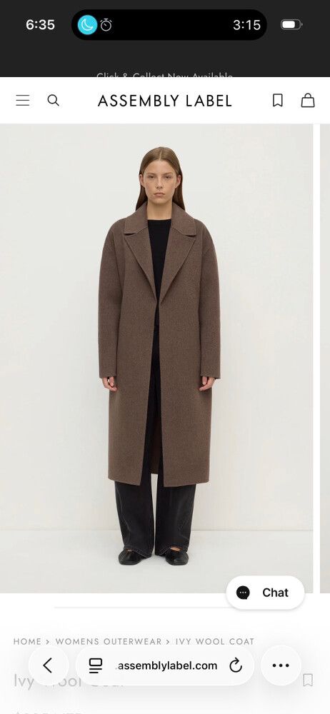 NWT - Assembly Label Ivy Wool Coat