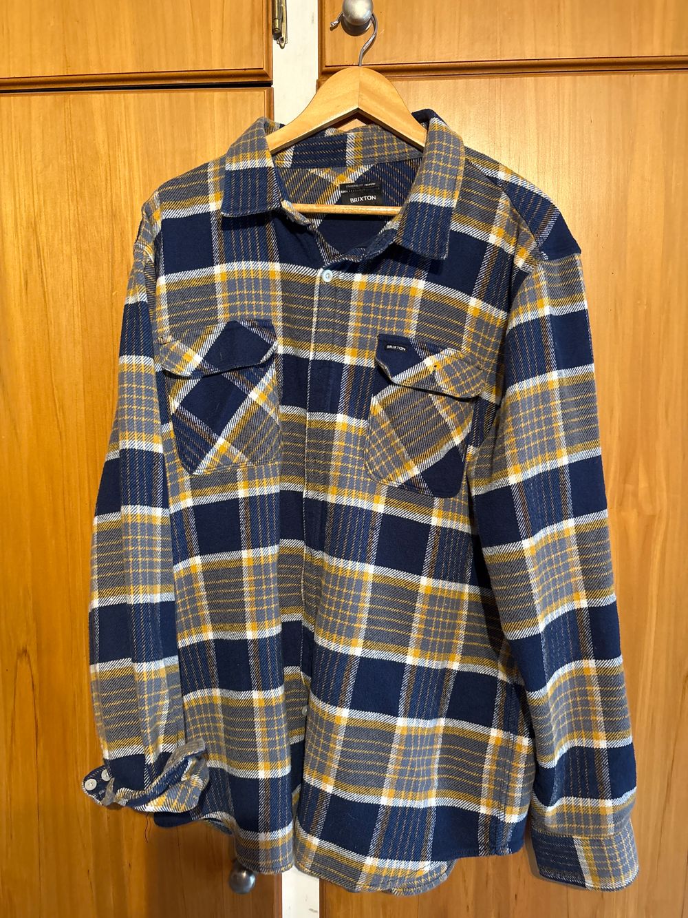 Brixton Blue Yellow Plaid Shirt Size XXL