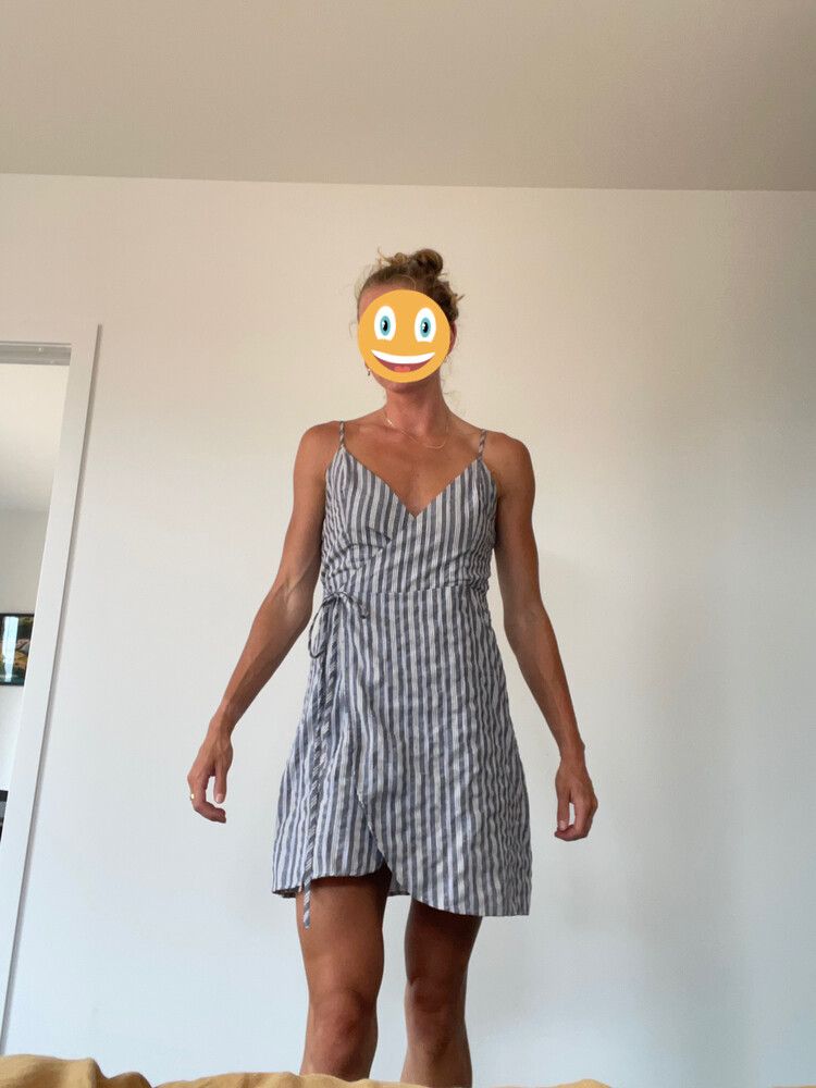 Linen lux - Blue Stripe Dress on Designer Wardrobe
