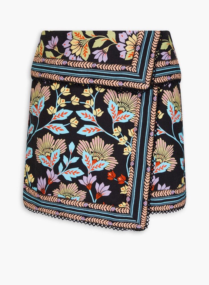 Farm Rio faux wrap mini skirt