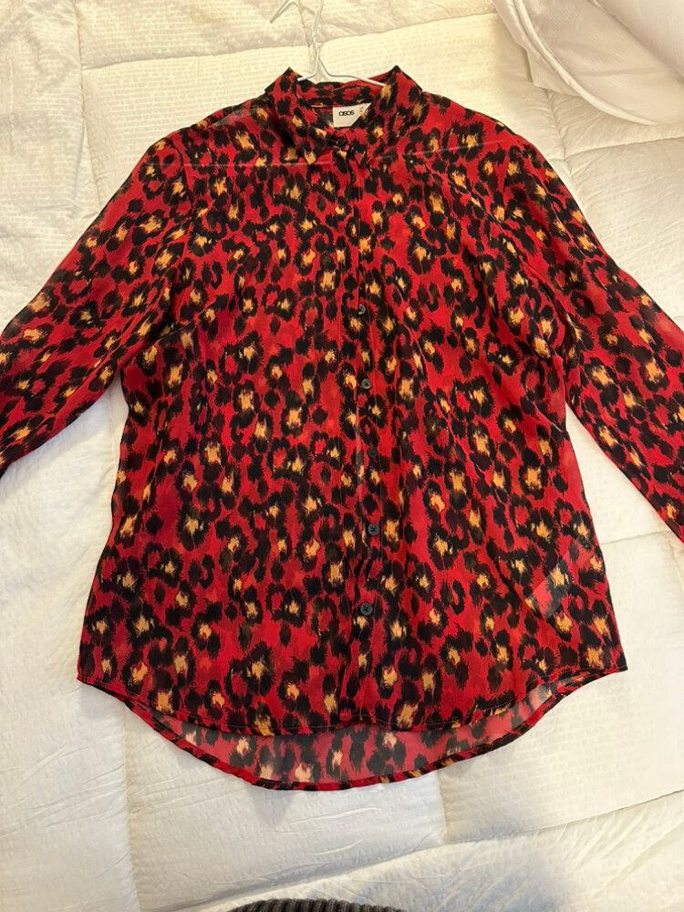 asos red blouse