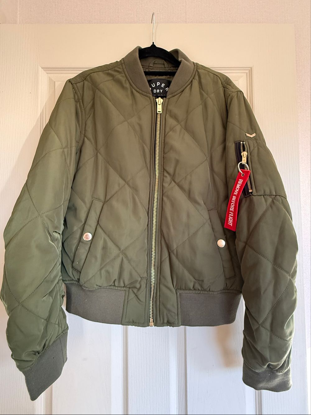 Superdry Green Quilted Bomber Jacket