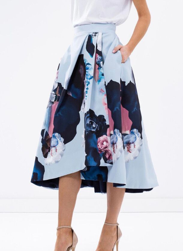 Nicholas Painted Floral Ball Skirt