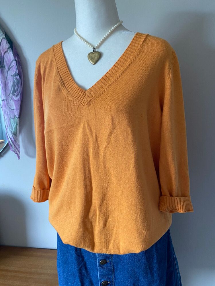 Mardee Orange Brushed Cotton Top (Made in NZ)