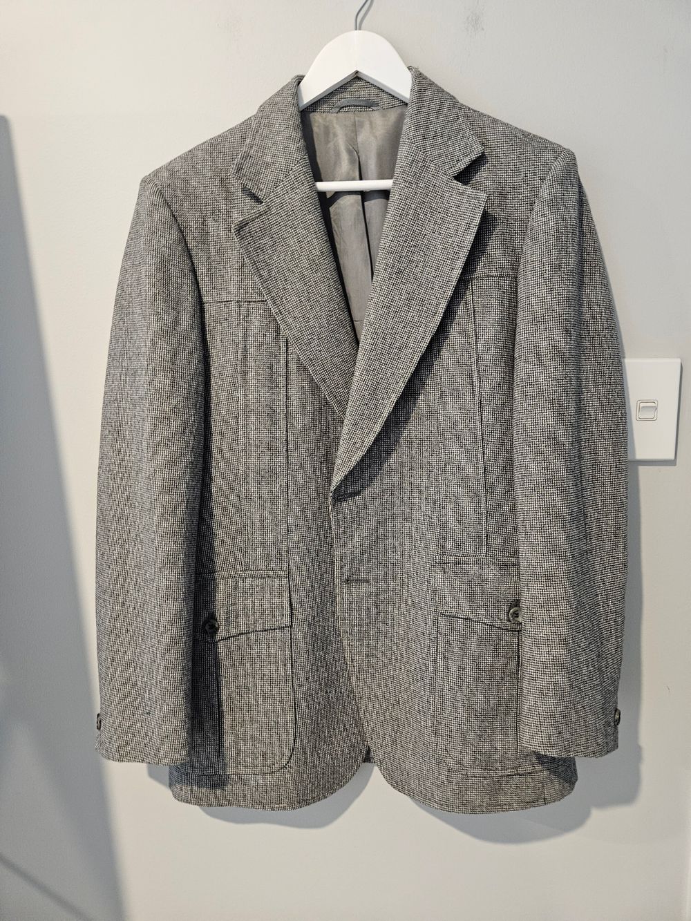 Vintage Wool Blend Grey Blazer