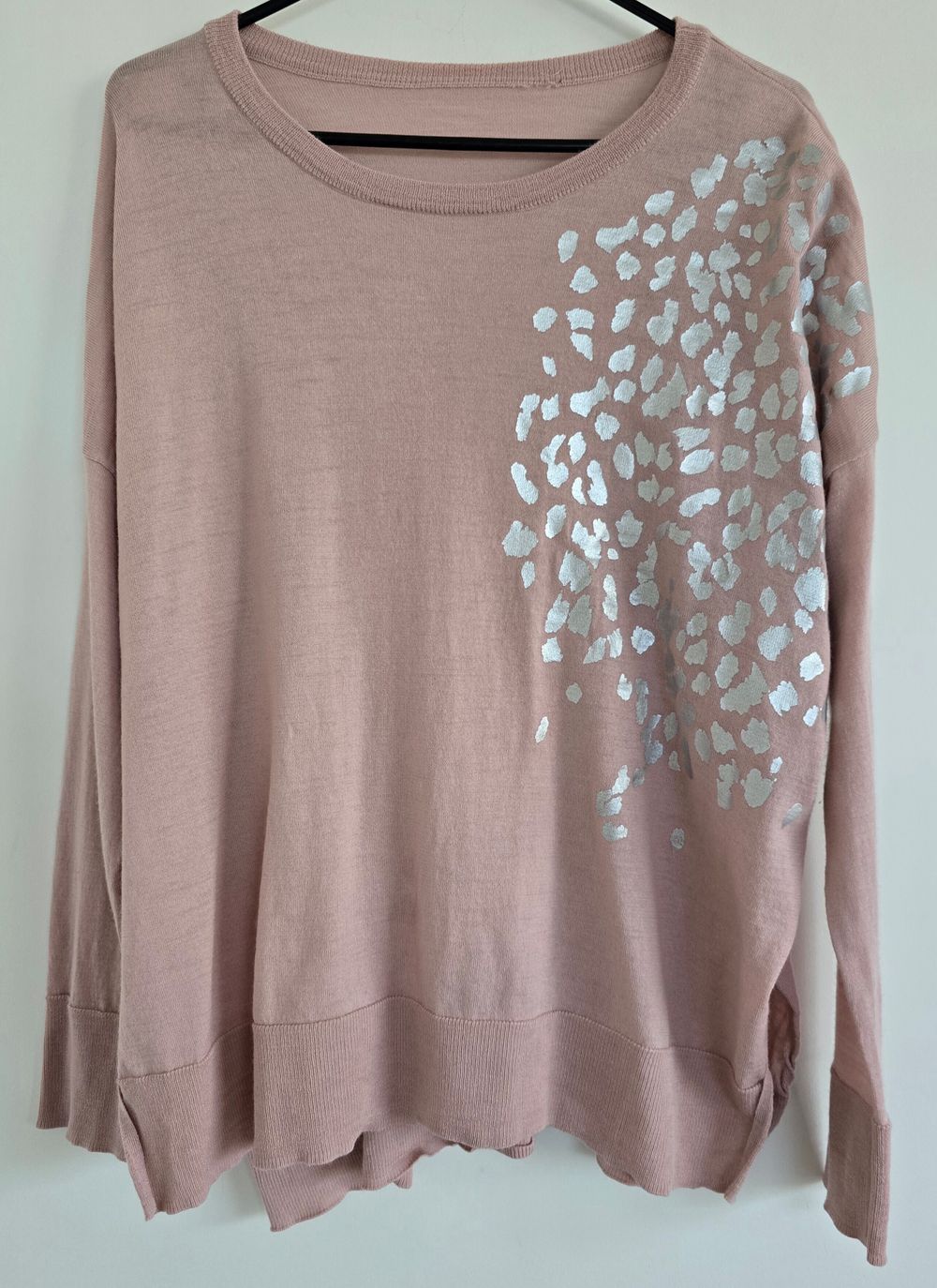 NORTH SOUTH Merino Dusty Pink Knit Top - Size L/XL (approx 16-18)