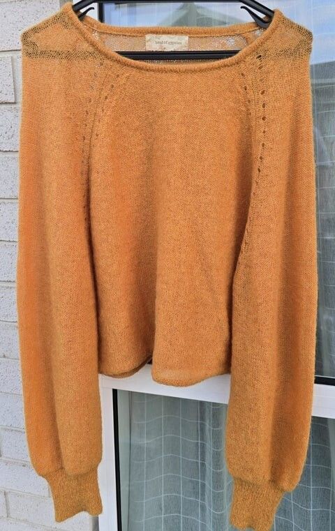 BAND OF GYPSIES Mohair & Wool Blend Knit Jumper - Size 14