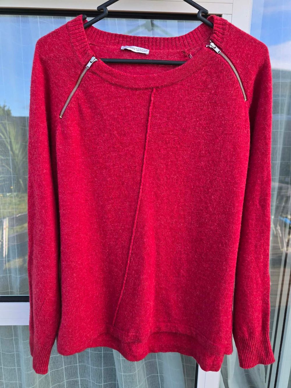 ZARA 100% Wool Zip Shoulder Knit Jumper - Size S