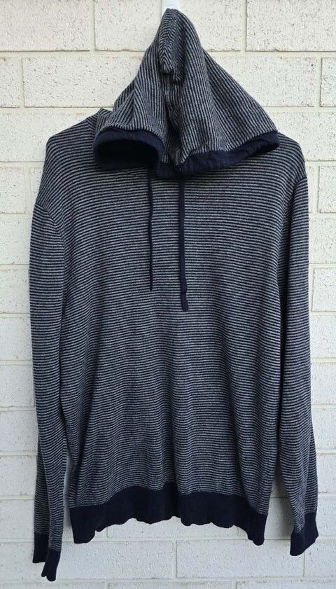 NORTH SOUTH MERINO Pure Merino Wool Striped Hoodie - Size M