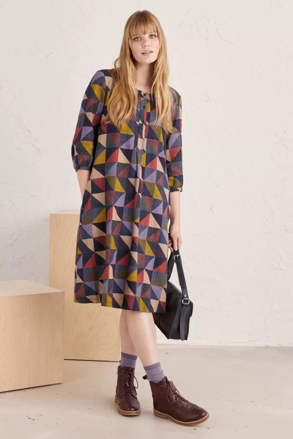 SEASALT CORNWALL Linen Sea Call Shift Dress Size UK 8